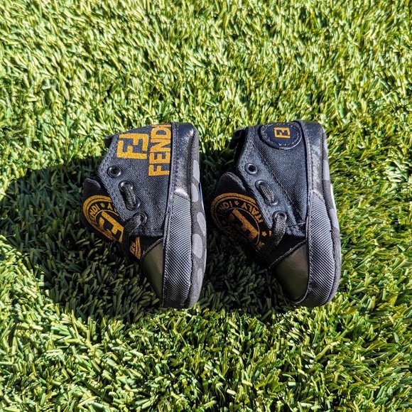 Black and Gold Soft Bottom Baby Shoes - Picture 3 of 7